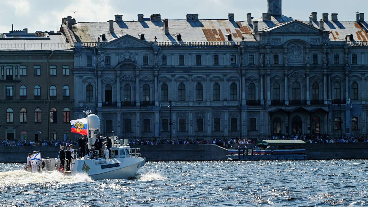 Russia's President Putin attends Navy Day parade in St Petersburg