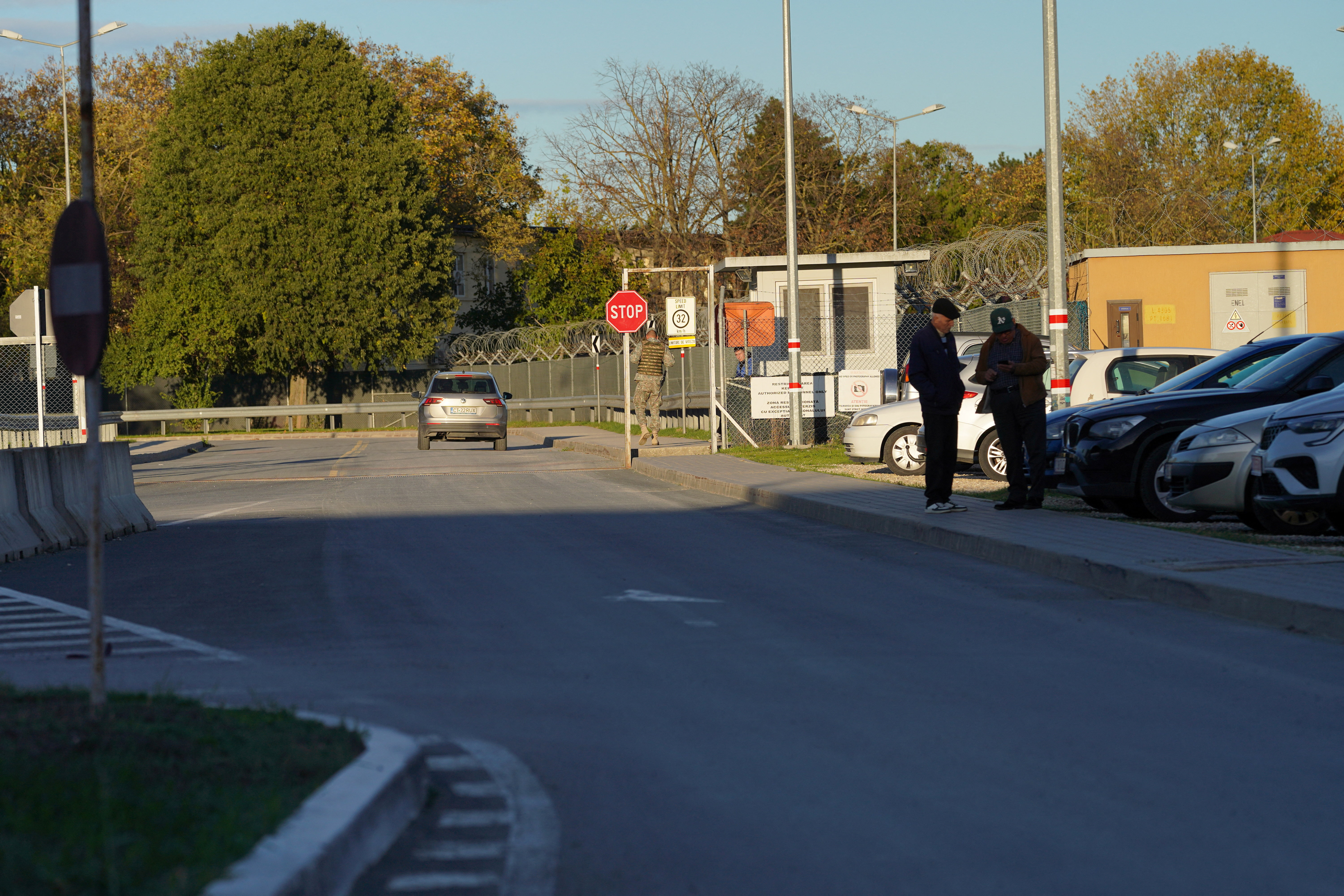 The gate of Mihail Kogalniceanu Air Base, in Mihail Kogalniceanu