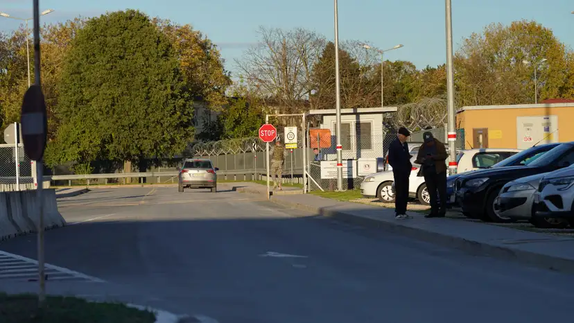 The gate of Mihail Kogalniceanu Air Base, in Mihail Kogalniceanu