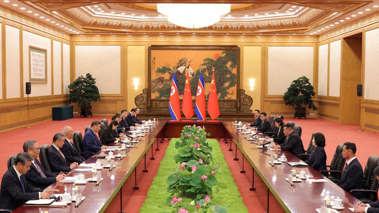 North Korean leader Kim Jong Un and Chinese President Xi Jinping meet in Beijing