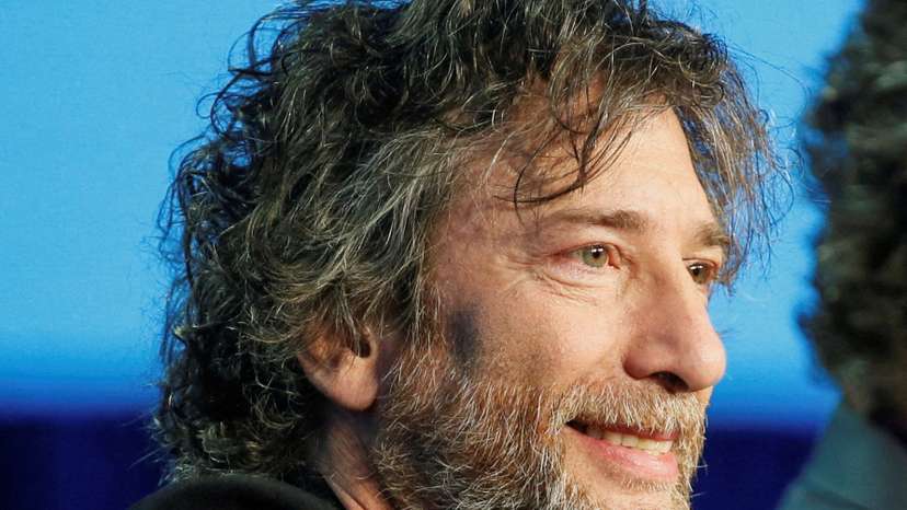 FILE PHOTO: Executive producer and showrunner Neil Gaiman takes part in a panel for the Amazon Series "Good Omens", during the Television Critics Association (TCA) Winter Press Tour in Pasadena