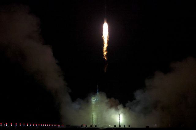 Long March-2F rocket carrying the Shenzhou-19 spacecraft takes off from Jiuquan Satellite Launch Center