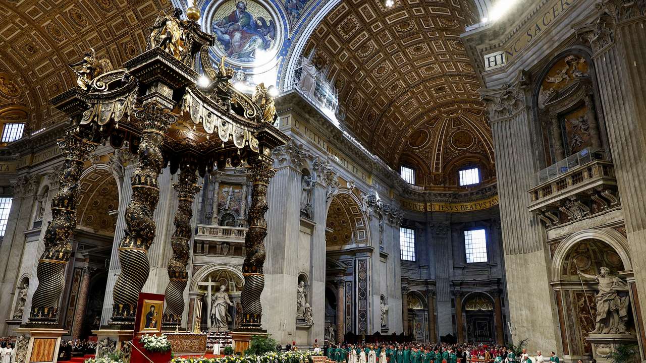Pope leads mass to close Synod of Bishops in Saint Peter's Basilica at the Vatican