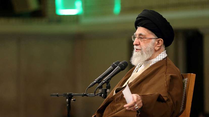 Iran's Supreme Leader Ayatollah Ali Khamenei speaks during a meeting with defence industry experts in Tehran