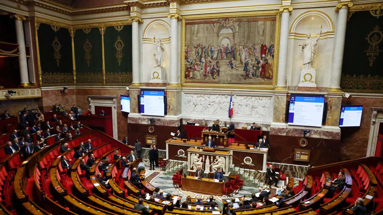 French parliament debates and votes two no-confidence motions against the French government