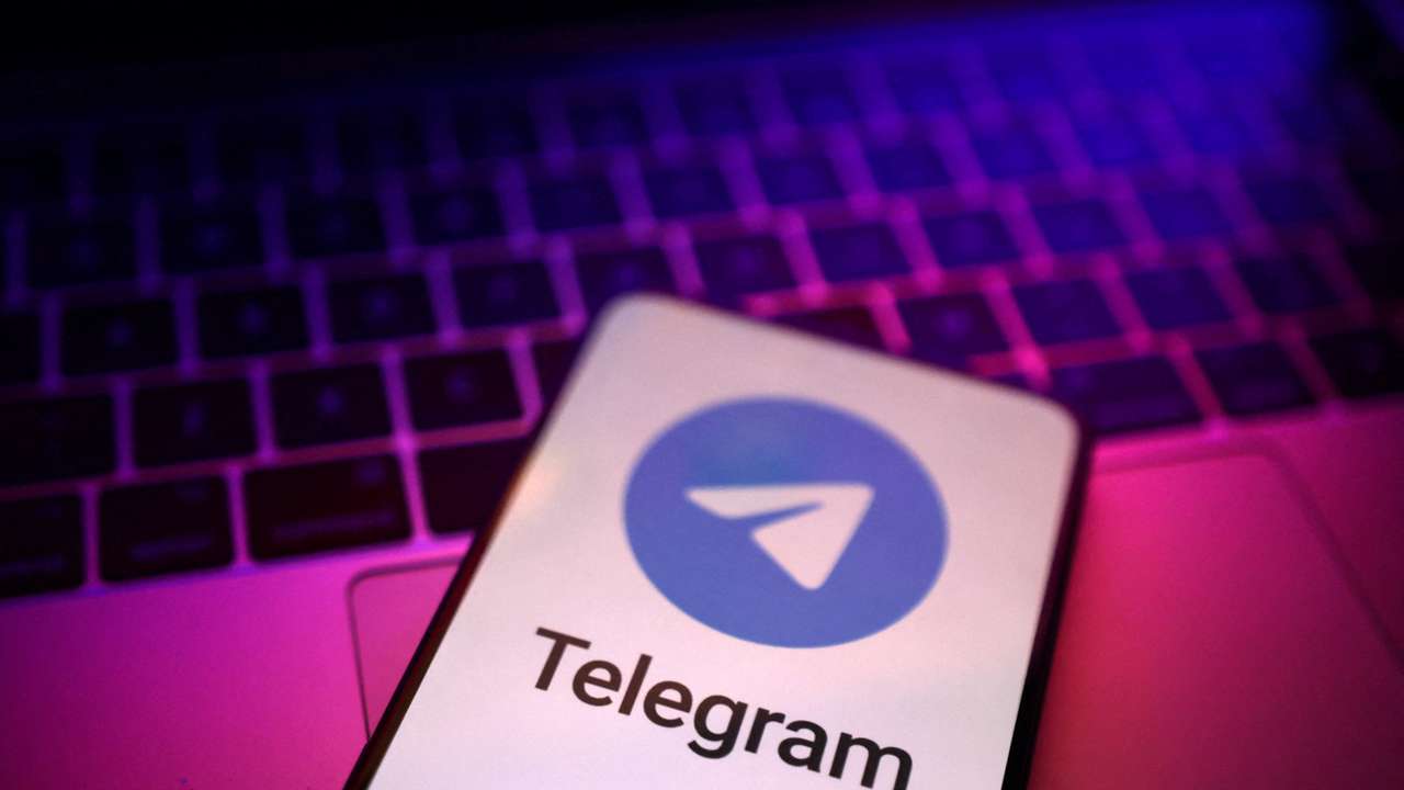 Illustration shows Telegram app logo