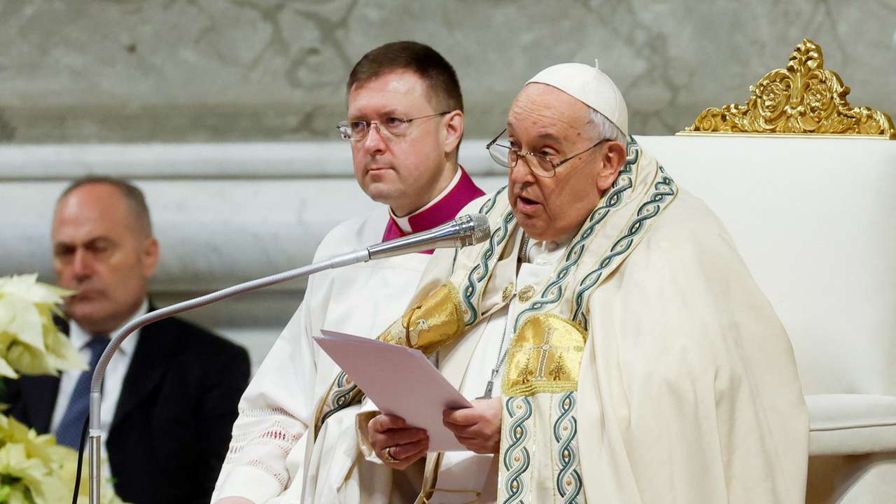 Pope Francis celebrates the World Day of Peace in St. Peter's Basilica at the Vatican