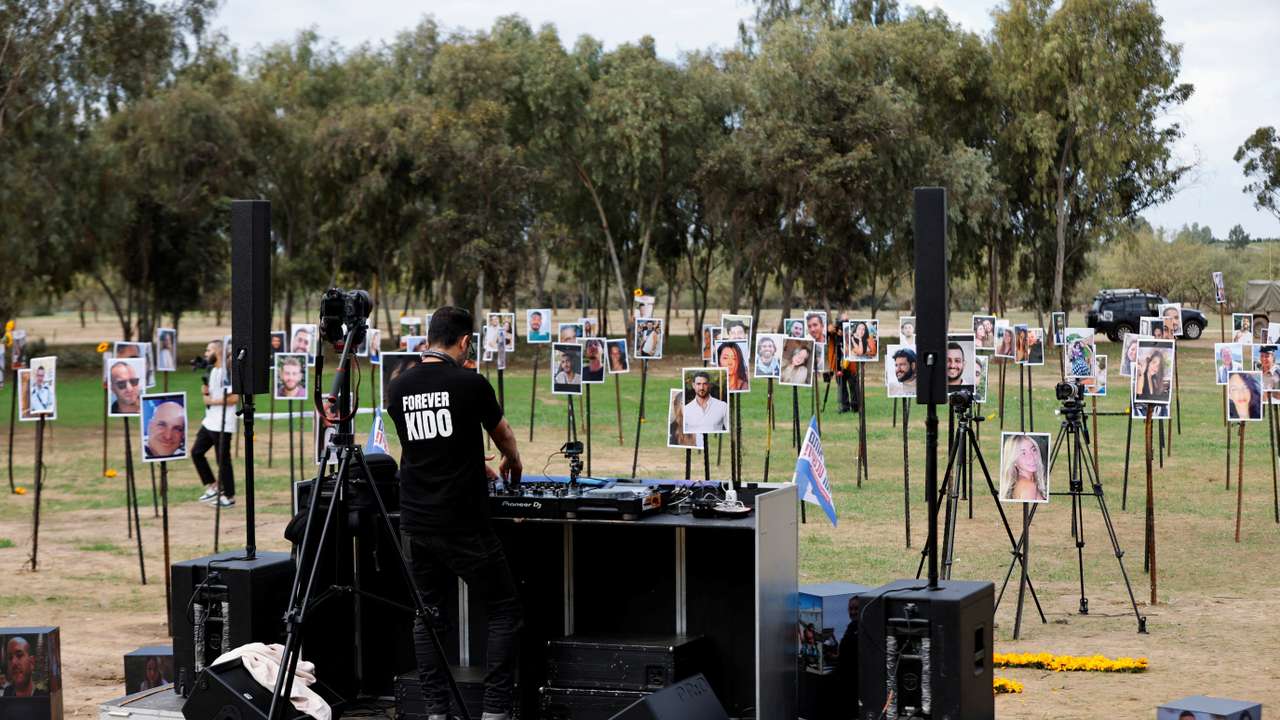 Tribute to the people who were killed during the October 7 attack at the site of the Nova festival, in Re'im
