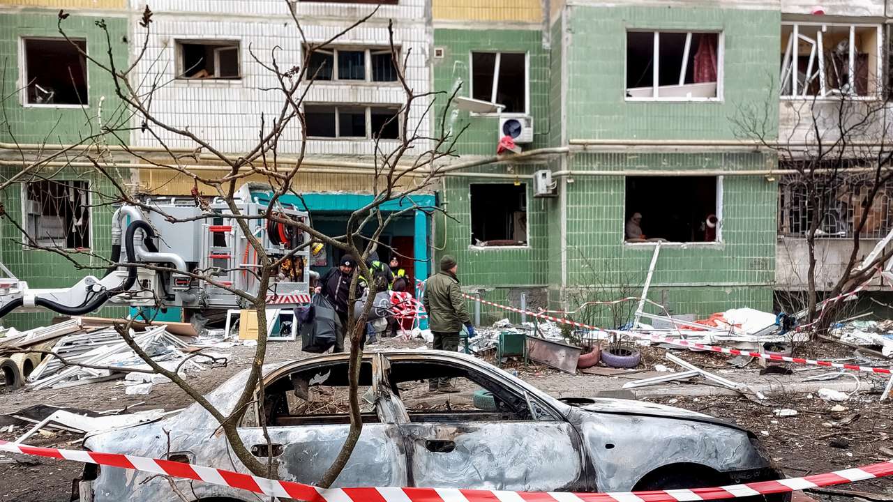 Aftermath of a Russian missile attack in Sumy