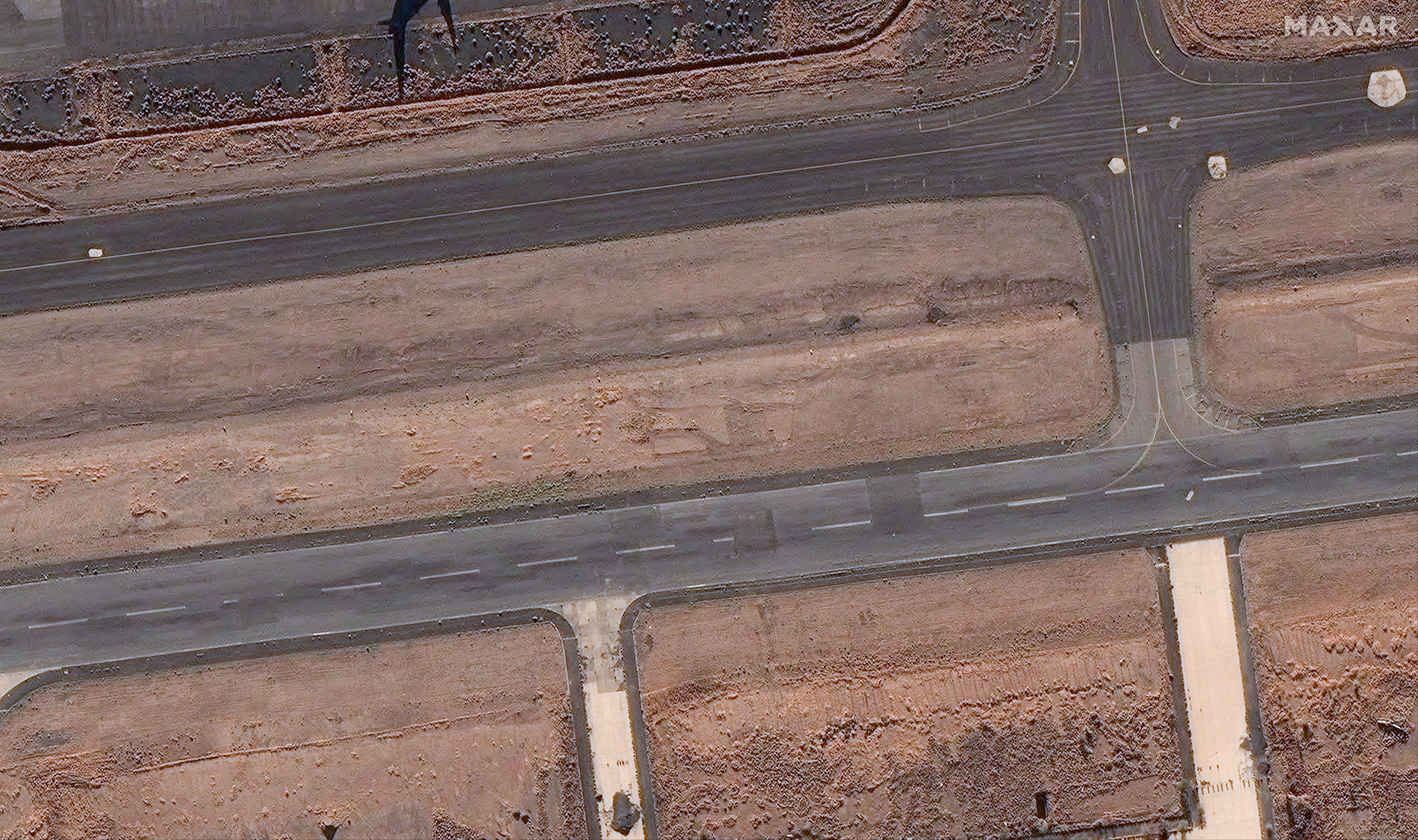 A satellite image shows a runway at Sanaa International Airport before an Israeli airstrike, in Sanaa