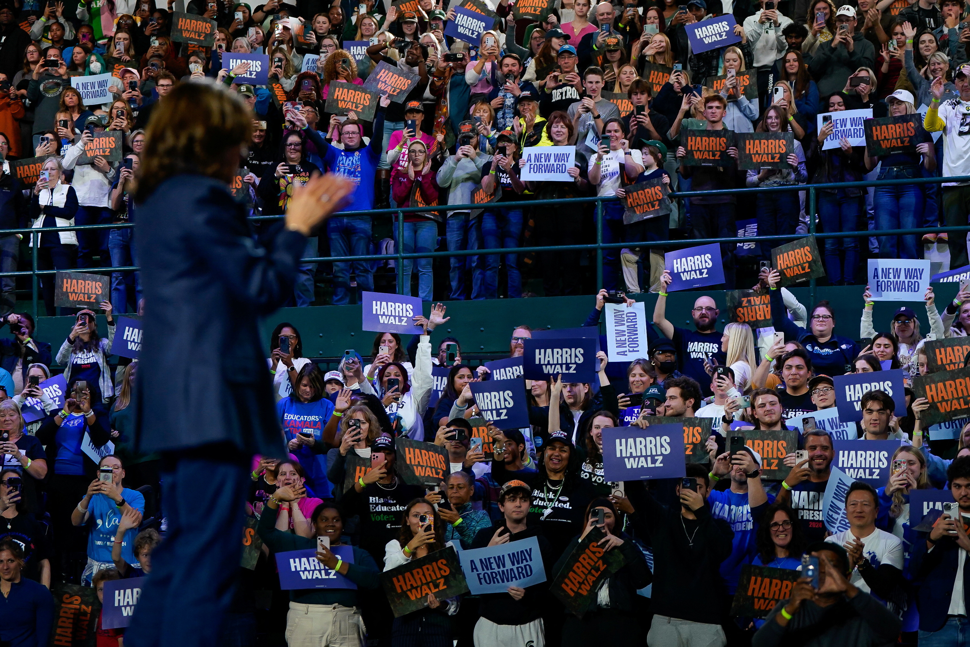 Democratic presidential nominee U.S. Vice President Kamala Harris campaigns in Michigan