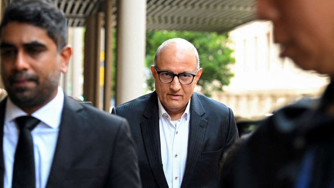 Singapore's former transport minister S. Iswaran arrives at the Supreme Court in Singapore