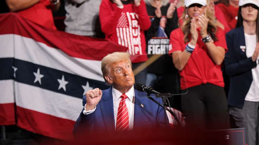 FILE PHOTO: Republican presidential nominee and former U.S. President Trump holds a campaign event, in Atlanta