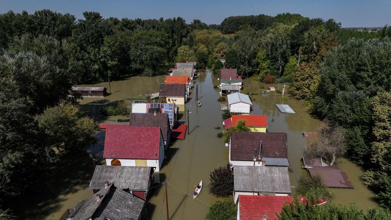 Flooding Danube in Hungary