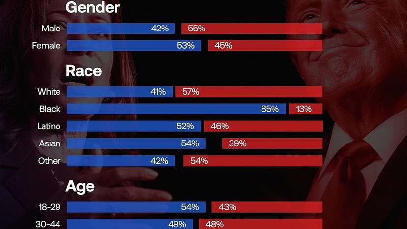 As the final votes were counted, exit polls revealed how different demographics cast their ballots. This year’s election highlighted shifting dynamics, with notable gains for Donald Trump among Latino men, while K