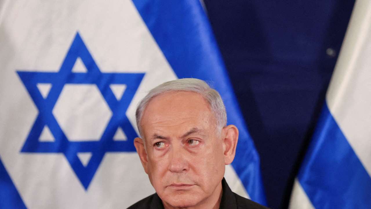 FILE PHOTO: Israeli Prime Minister Netanyahu holds a press conference in Tel Aviv