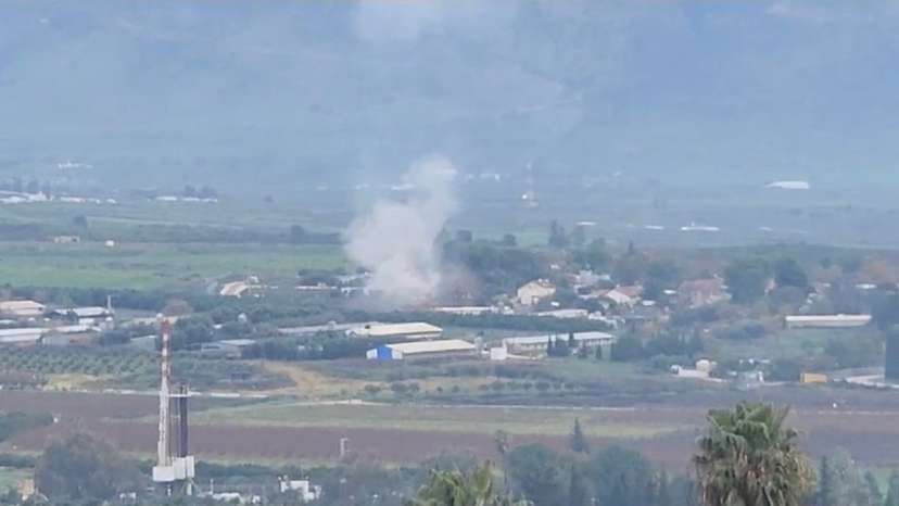 Smoke rises above Kfar Yuval following a rocket strike near Israel's Lebanese border in northern Israel