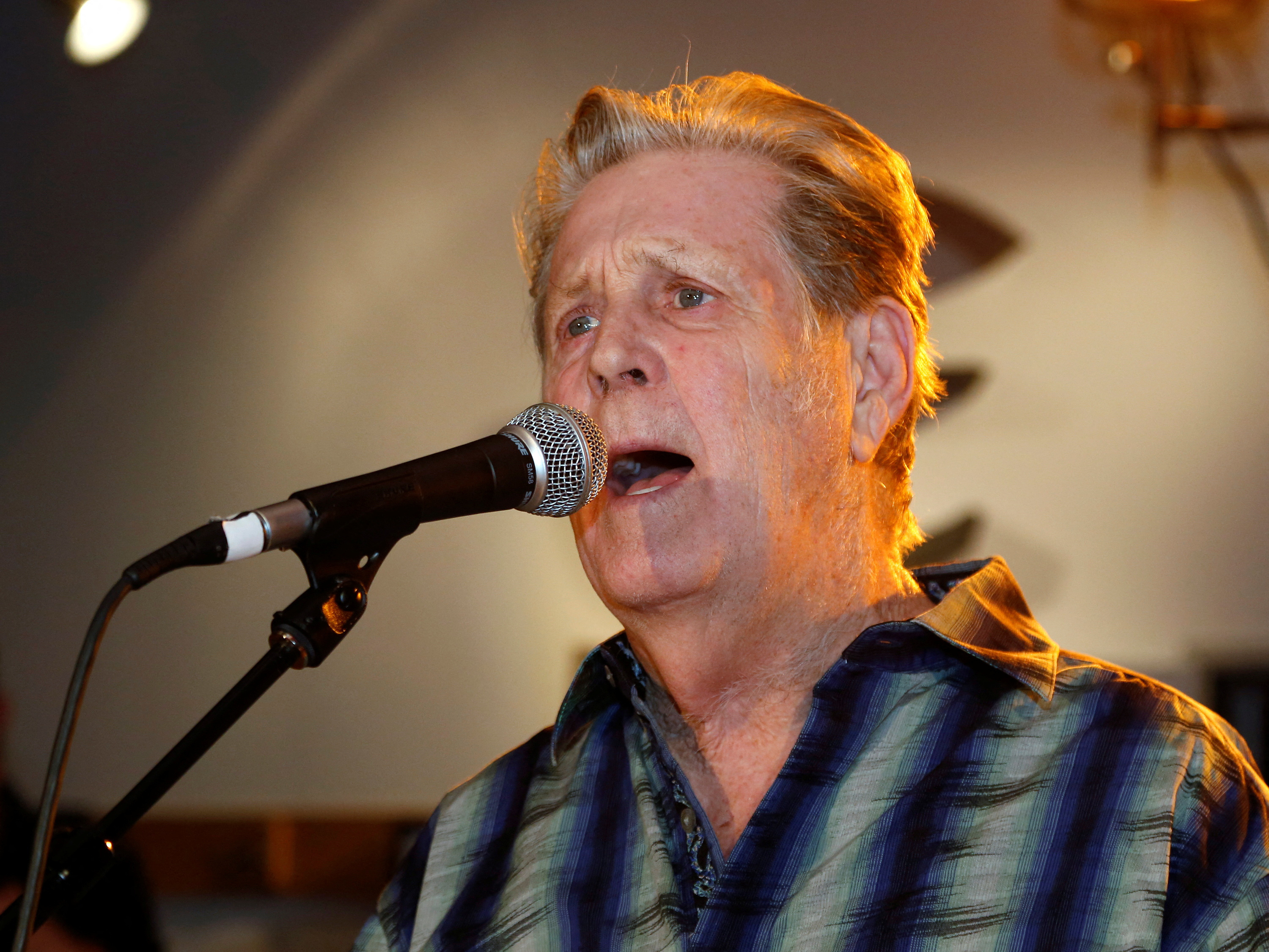 FILE PHOTO: Brian Wilson of The Beach Boys performs at "Gibson Celebrates The Beatles in Art and Song" in  Beverly Hills