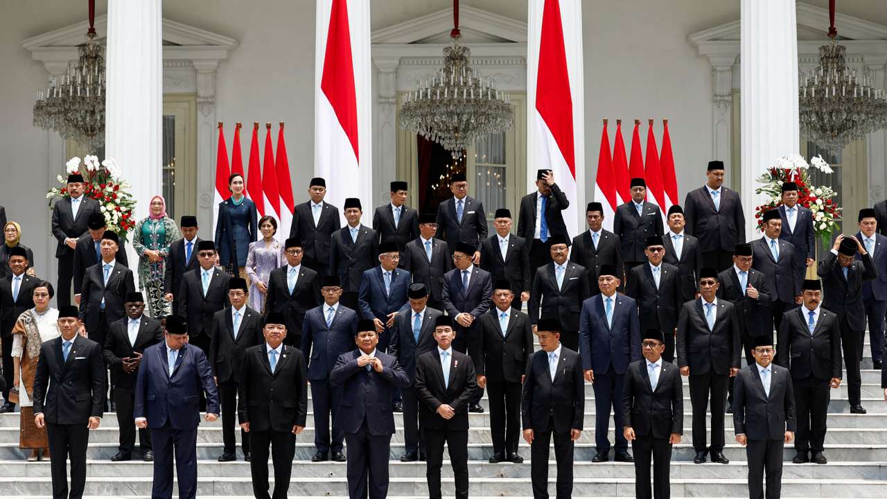 Indonesia's new president Prabowo Subianto inaugurates his cabinet ministers in Jakarta