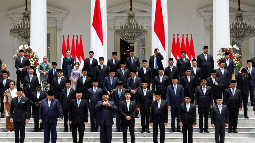 Indonesia's new president Prabowo Subianto inaugurates his cabinet ministers in Jakarta