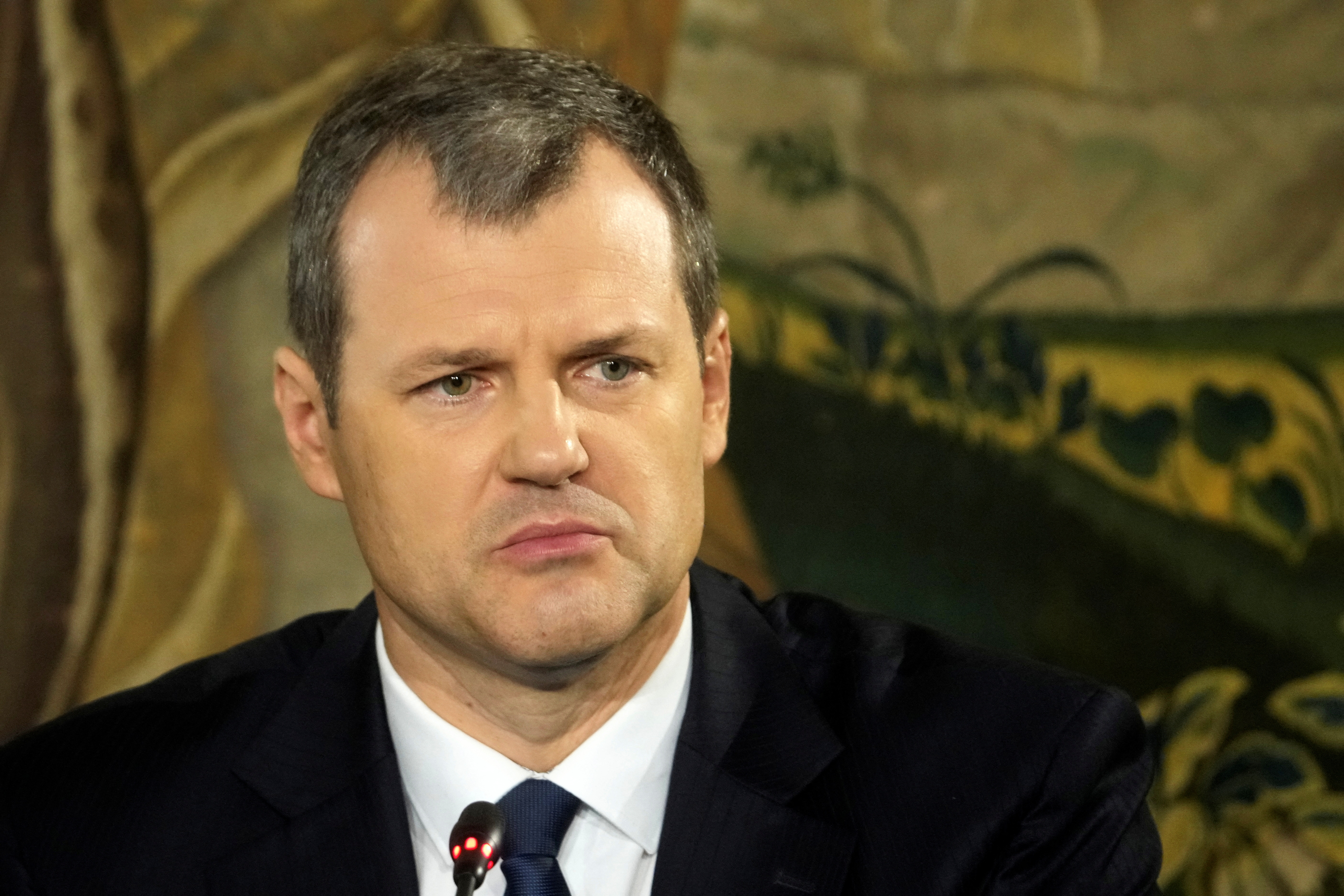 Social Democrats member Paluckas attends press conference in Vilnius