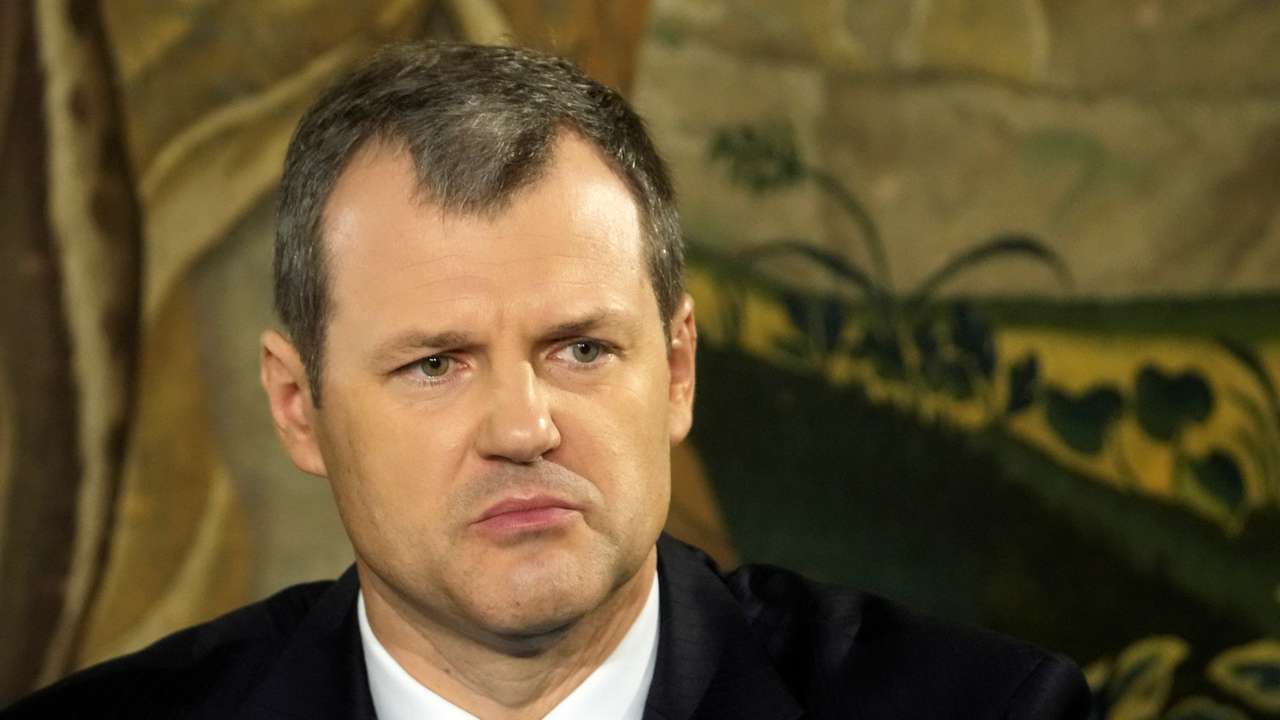 Social Democrats member Paluckas attends press conference in Vilnius
