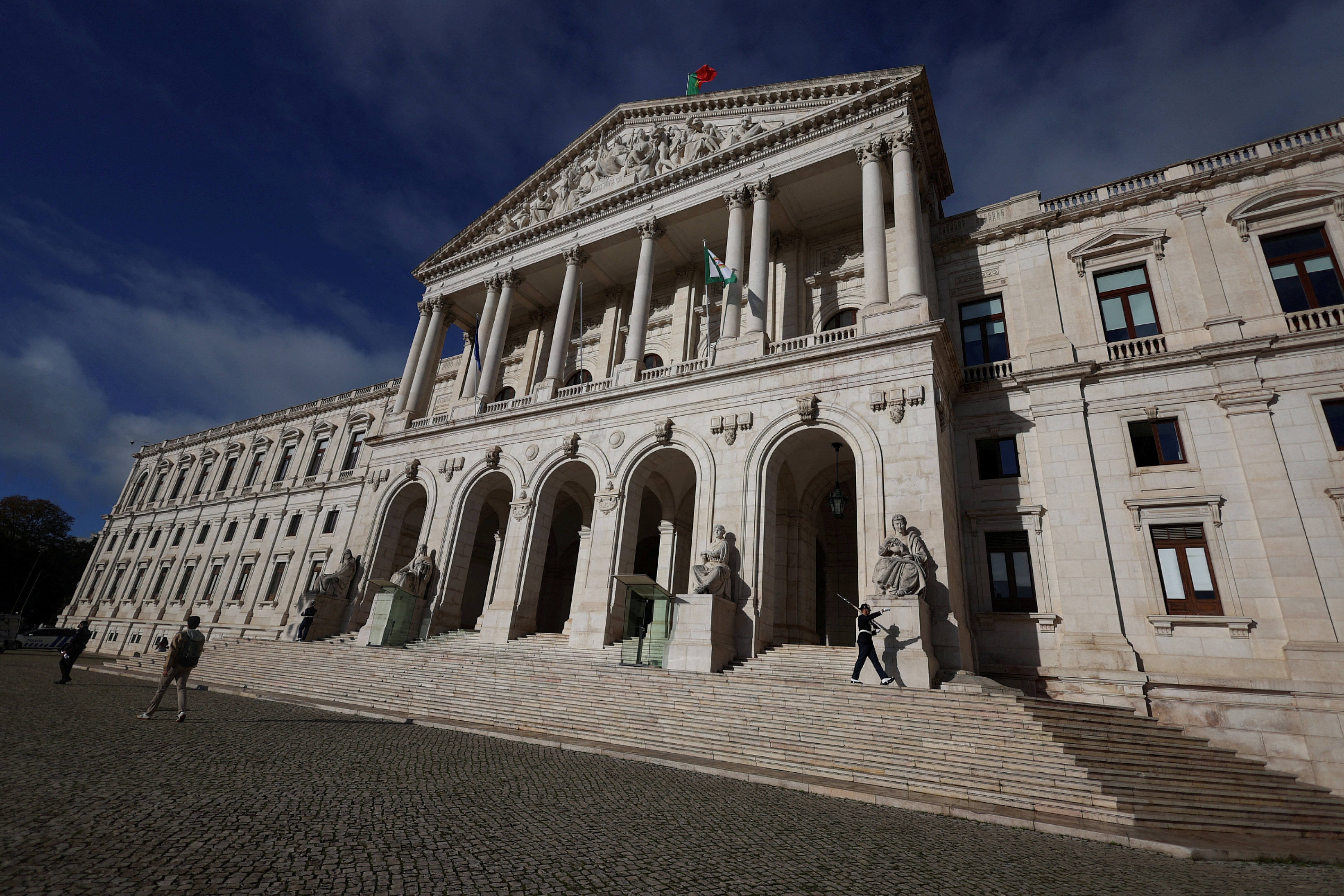 FILE PHOTO: View of the Portuguese parliament on the day of the vote on the 2024 state budget bill on final reading in Lisbon