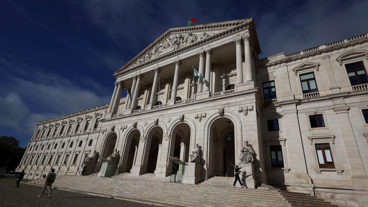 FILE PHOTO: View of the Portuguese parliament on the day of the vote on the 2024 state budget bill on final reading in Lisbon