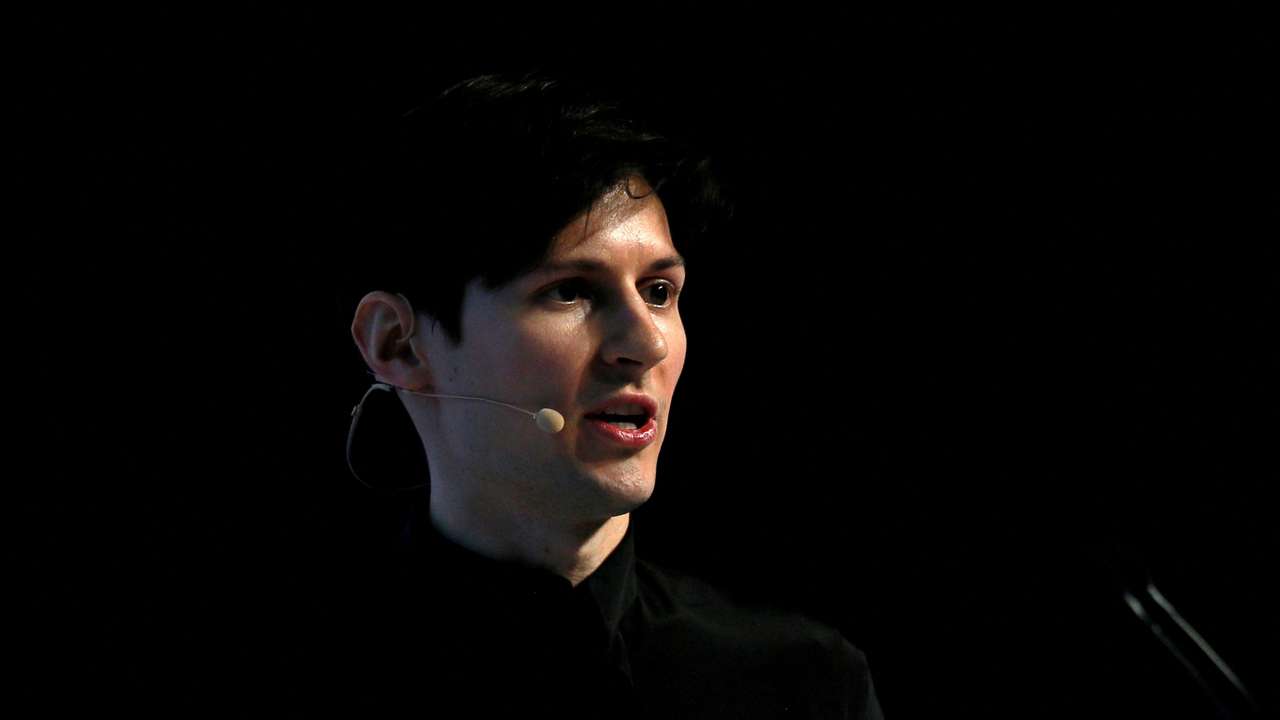 FILE PHOTO: Founder and CEO of Telegram Pavel Durov delivers a keynote speech during the Mobile World Congress in Barcelona
