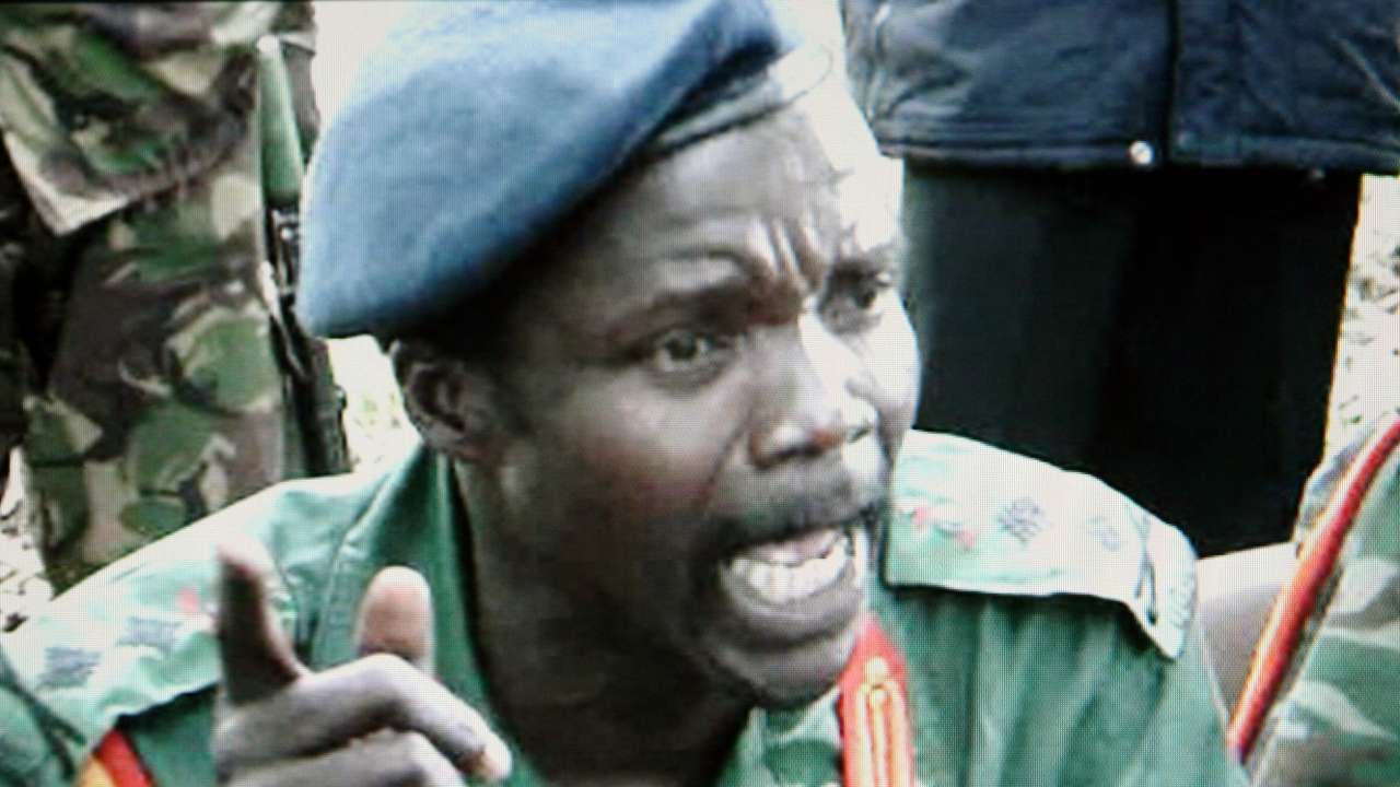 TV frame grab image of one of the world's most wanted rebel chiefs, Joseph Kony of the Lord's Resistance Army