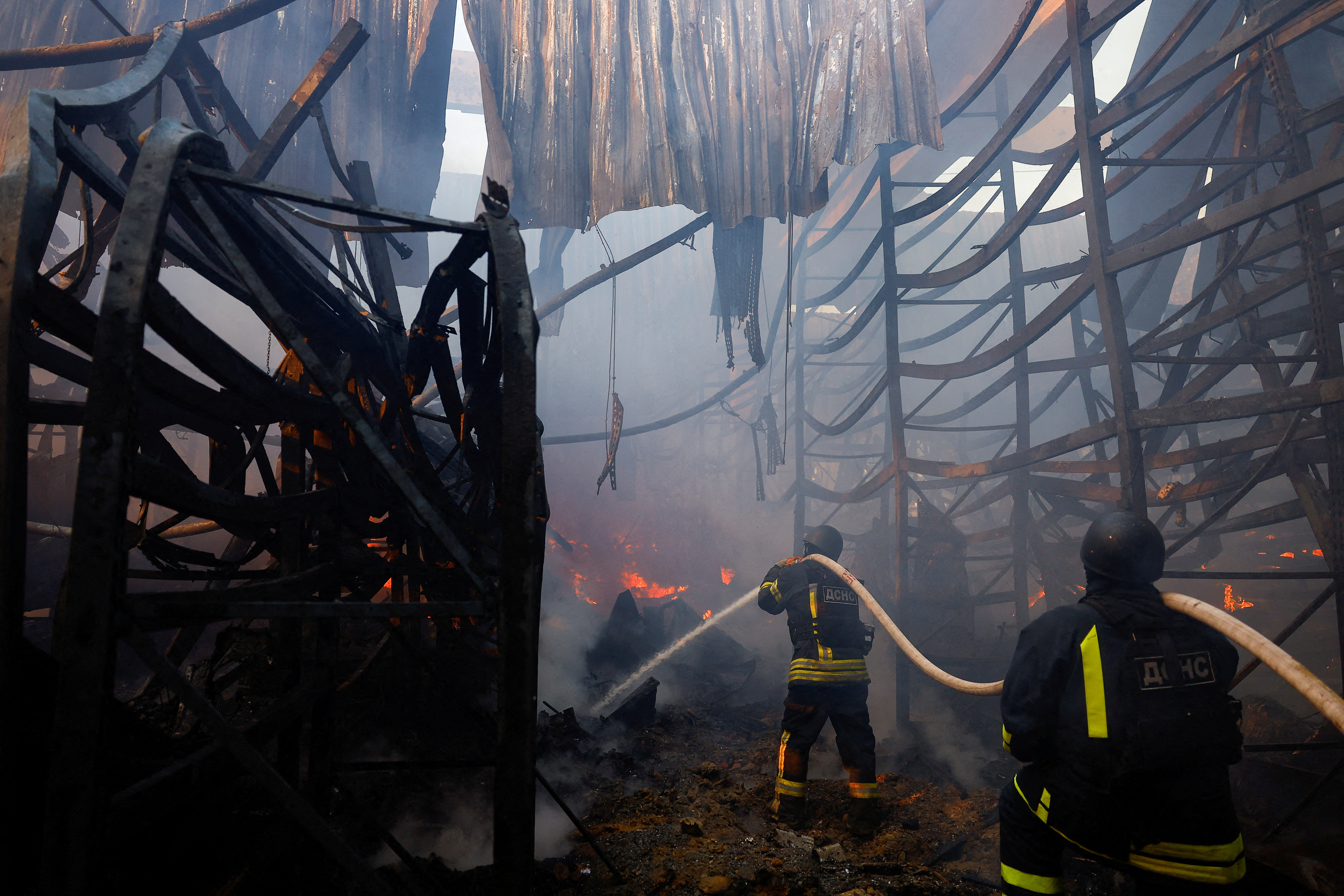 Aftermath of a Russian air strike, in Kharkiv