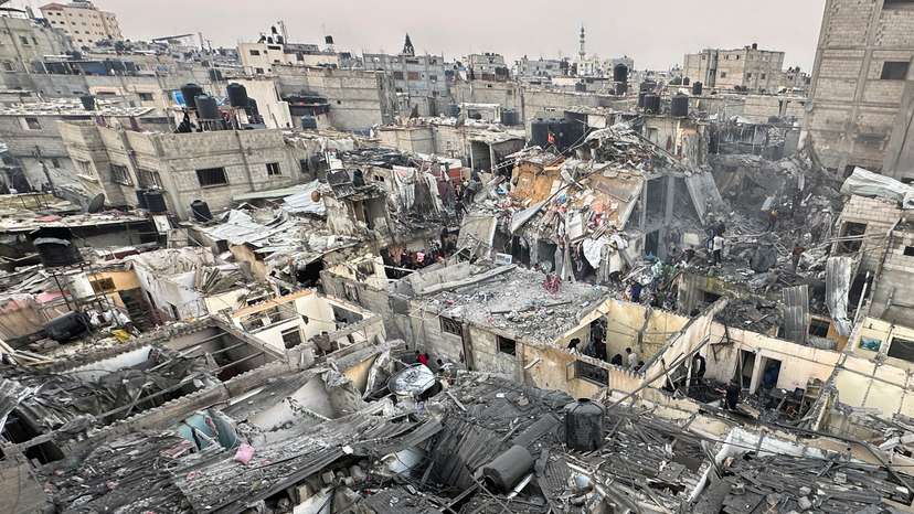 Israeli air strike on Palestinian houses, amid the ongoing conflict between Israel and the Palestinian Islamist group Hamas, in Rafah