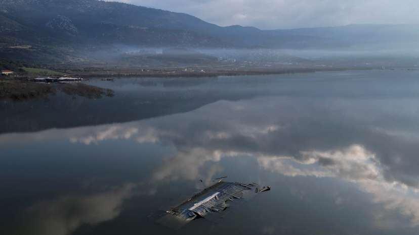 FILE PHOTO: Flooded Greek lake a warning to European farmers battling climate change