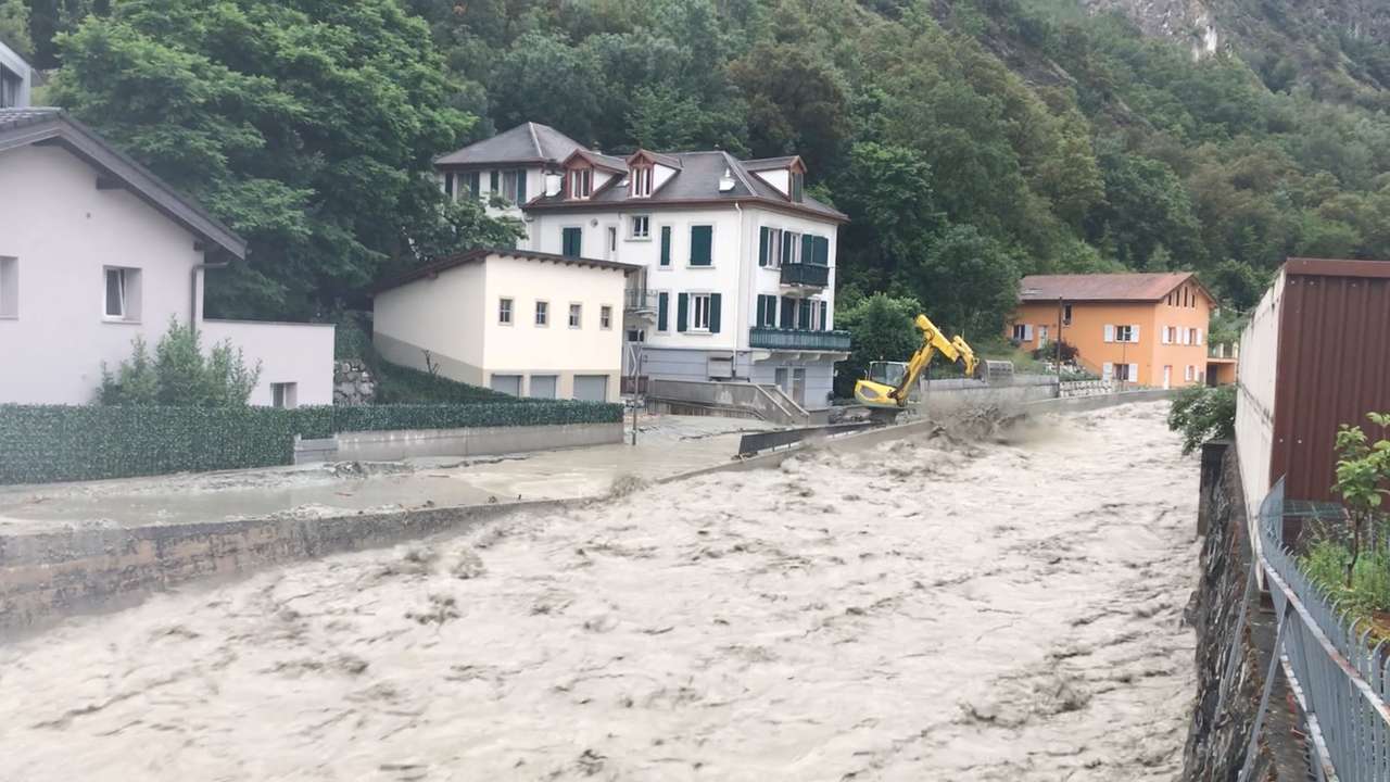 A view of a flood in Chippis
