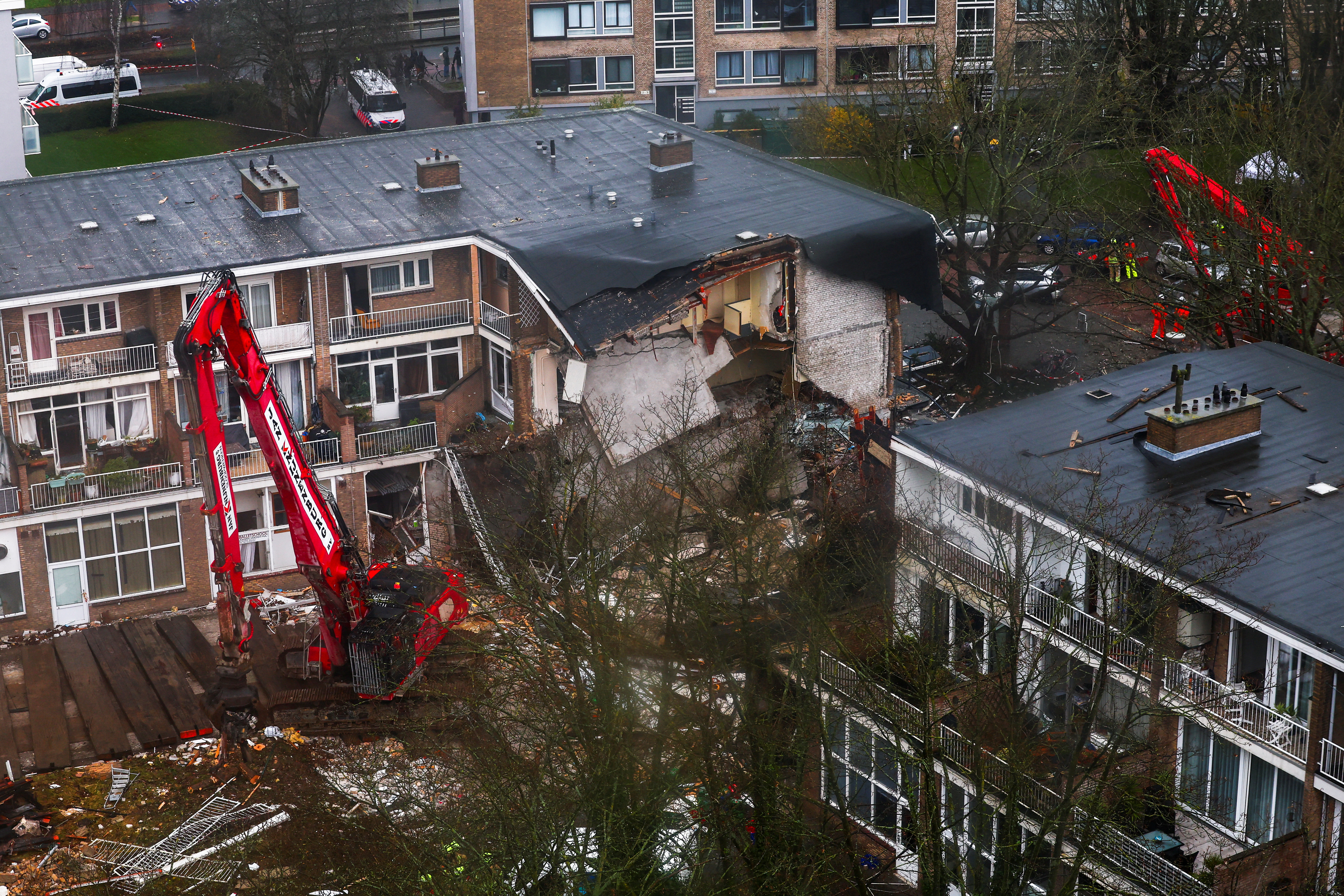 FILE PHOTO: Aftermath of an explosion in a residential area, in The Hague