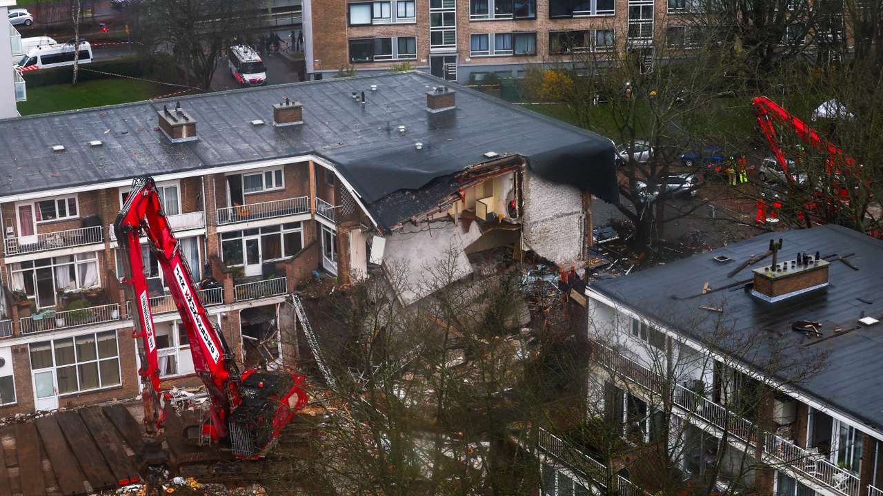 FILE PHOTO: Aftermath of an explosion in a residential area, in The Hague