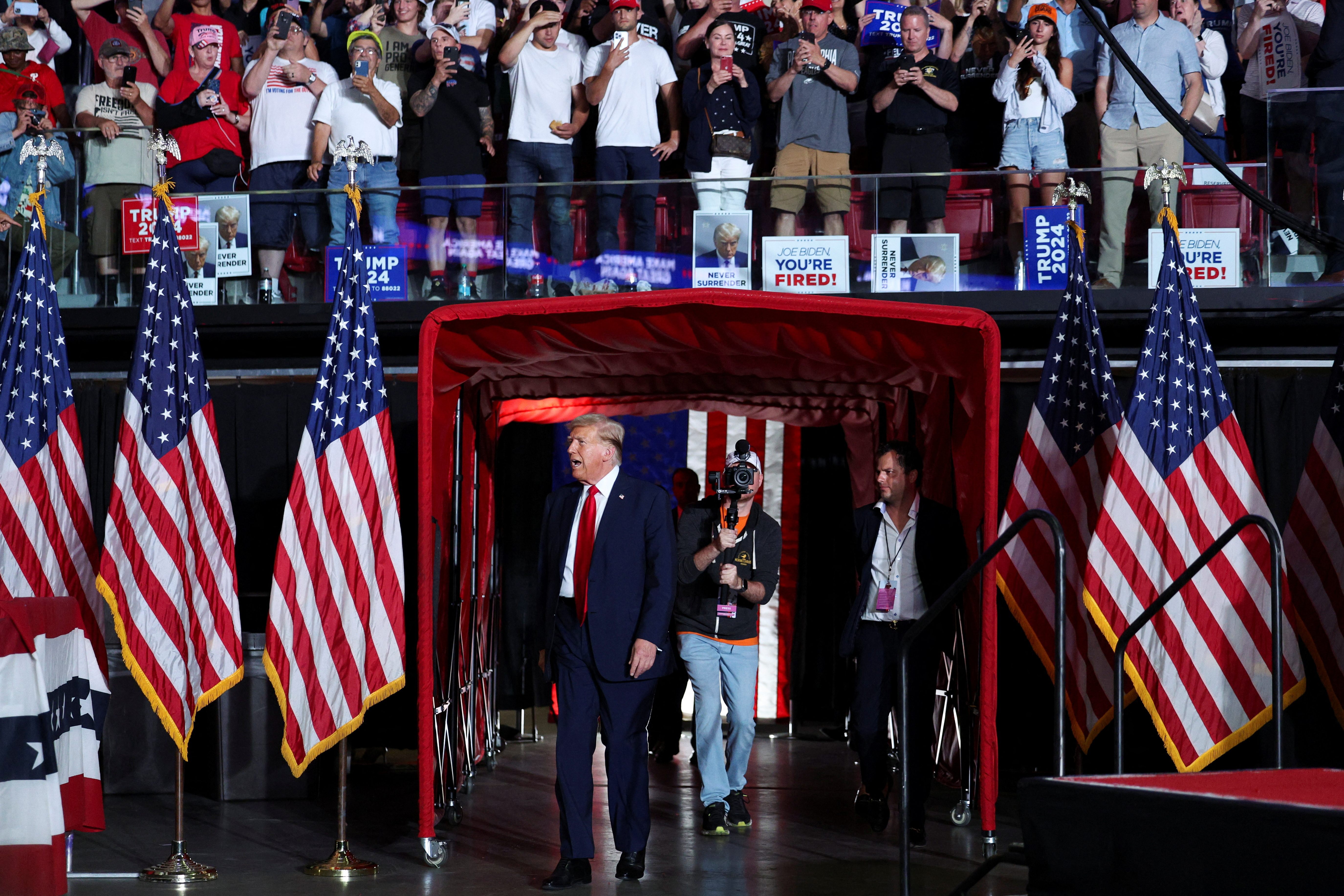 Former U.S. President and Republican presidential candidate Trump's campaign event in Philadelphia
