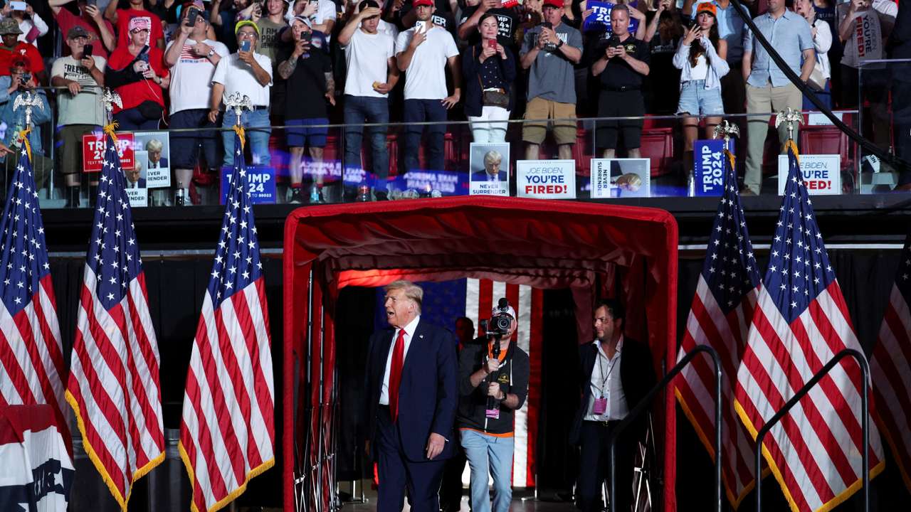 Former U.S. President and Republican presidential candidate Trump's campaign event in Philadelphia
