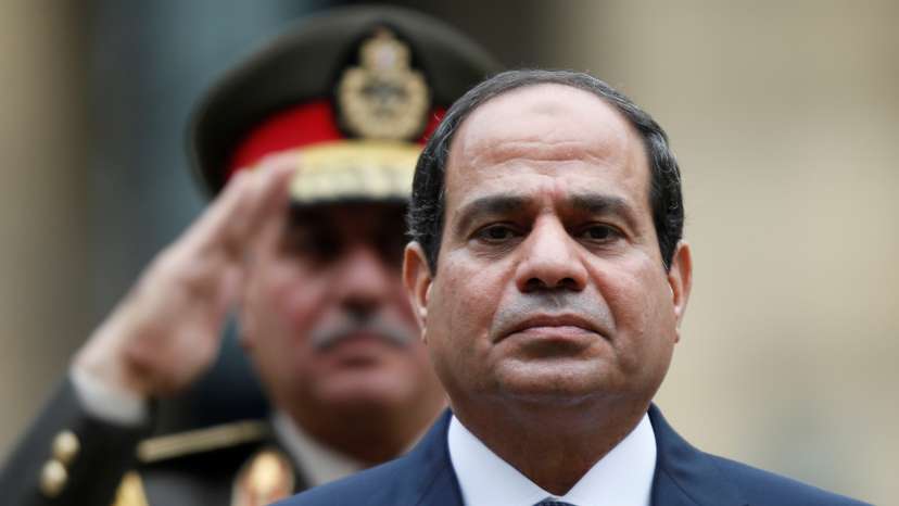 FILE PHOTO: Egyptian President Abdel Fattah al-Sisi attends a military ceremony in the courtyard of the Hotel des Invalides in Paris