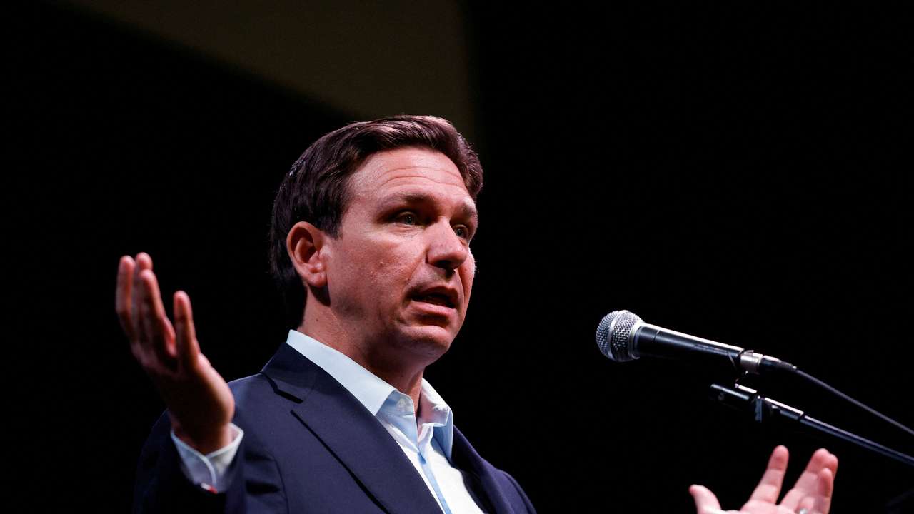 FILE PHOTO: Republican presidential candidate Ron DeSantis campaigns in South Carolina