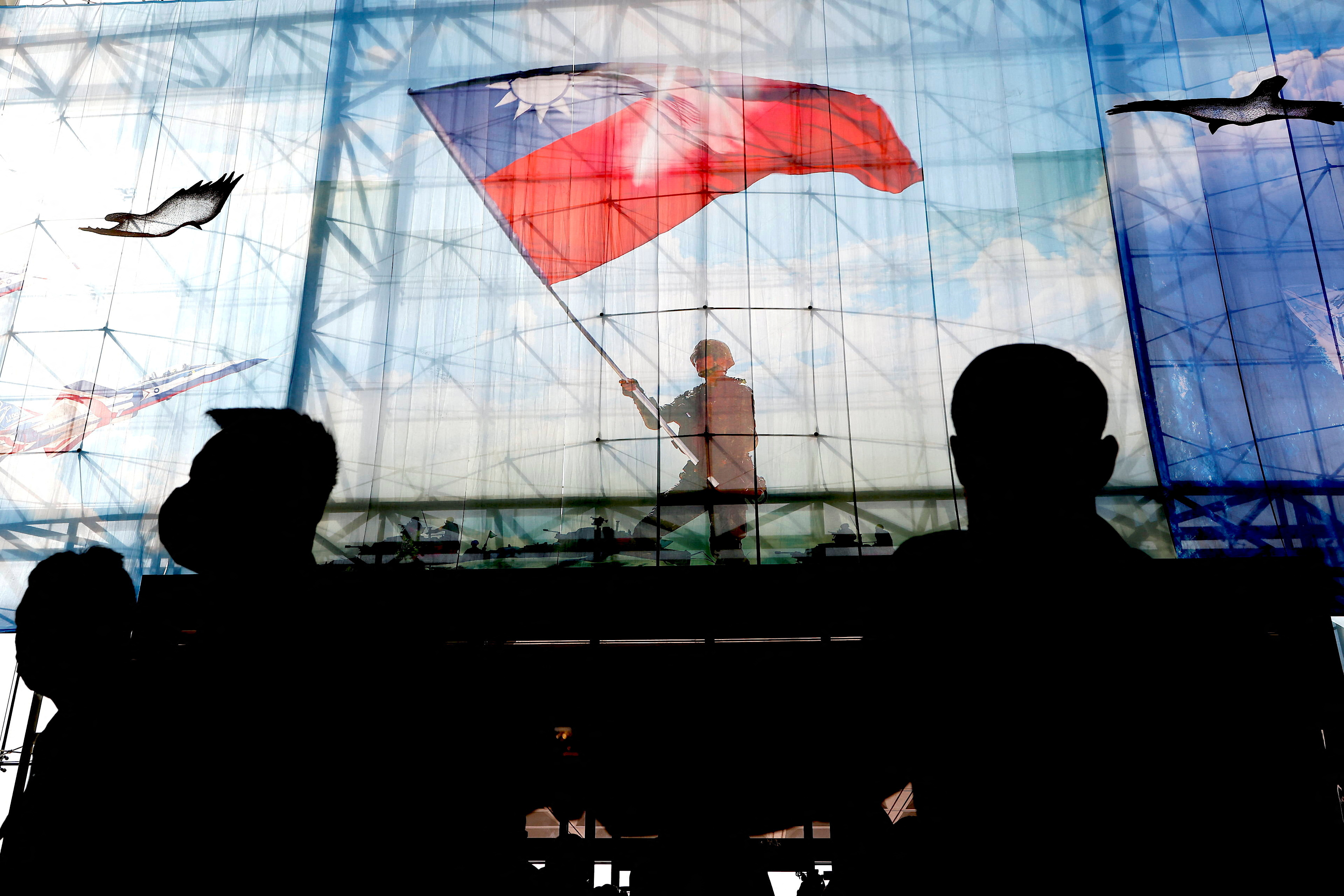 FILE PHOTO: Taiwanese flags are seen at the Ministry of National Defence of Taiwan in Taipei