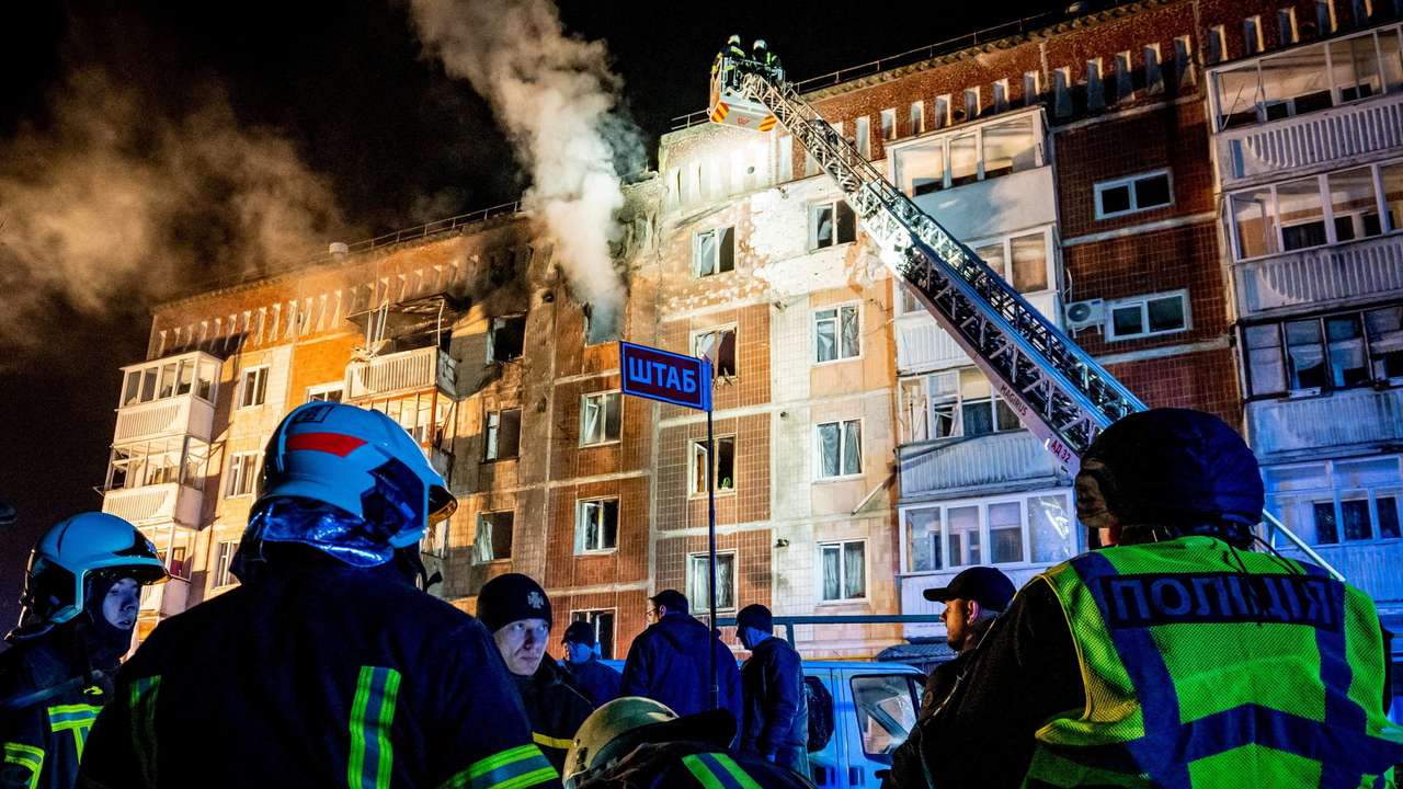 Aftermath of a Russian drone attack in Ternopil
