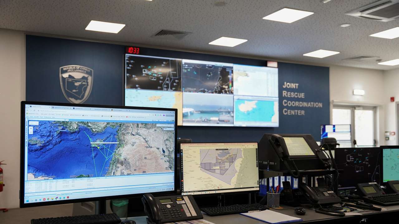 Cyprus rescue coordination centre prepares for possible evacuations amid rising tensions in the Middle East, in Larnaca