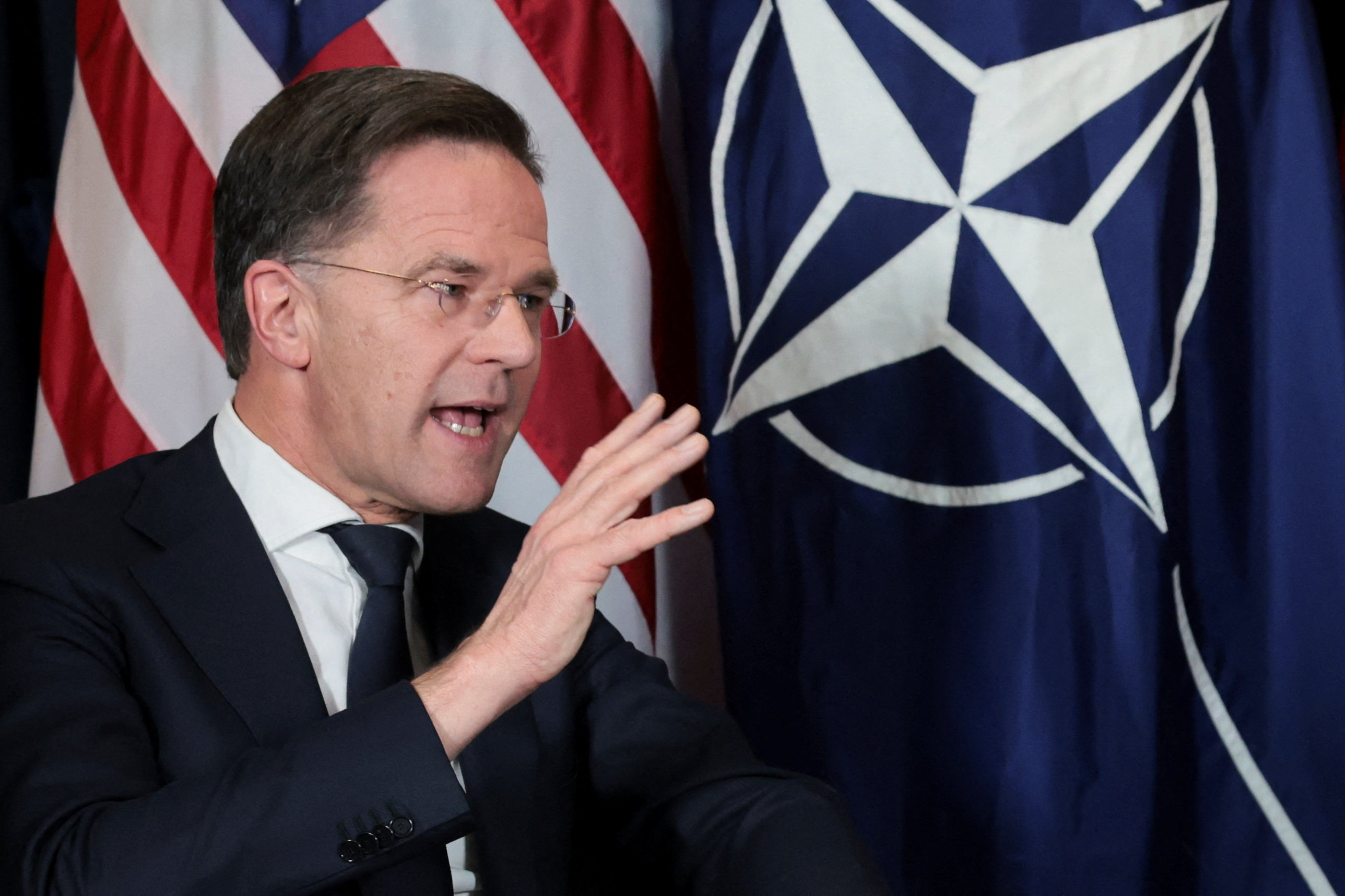 U.S. President Trump holds a bilateral meeting with NATO Secretary General Mark Rutte, at the World Economic Forum in Davos