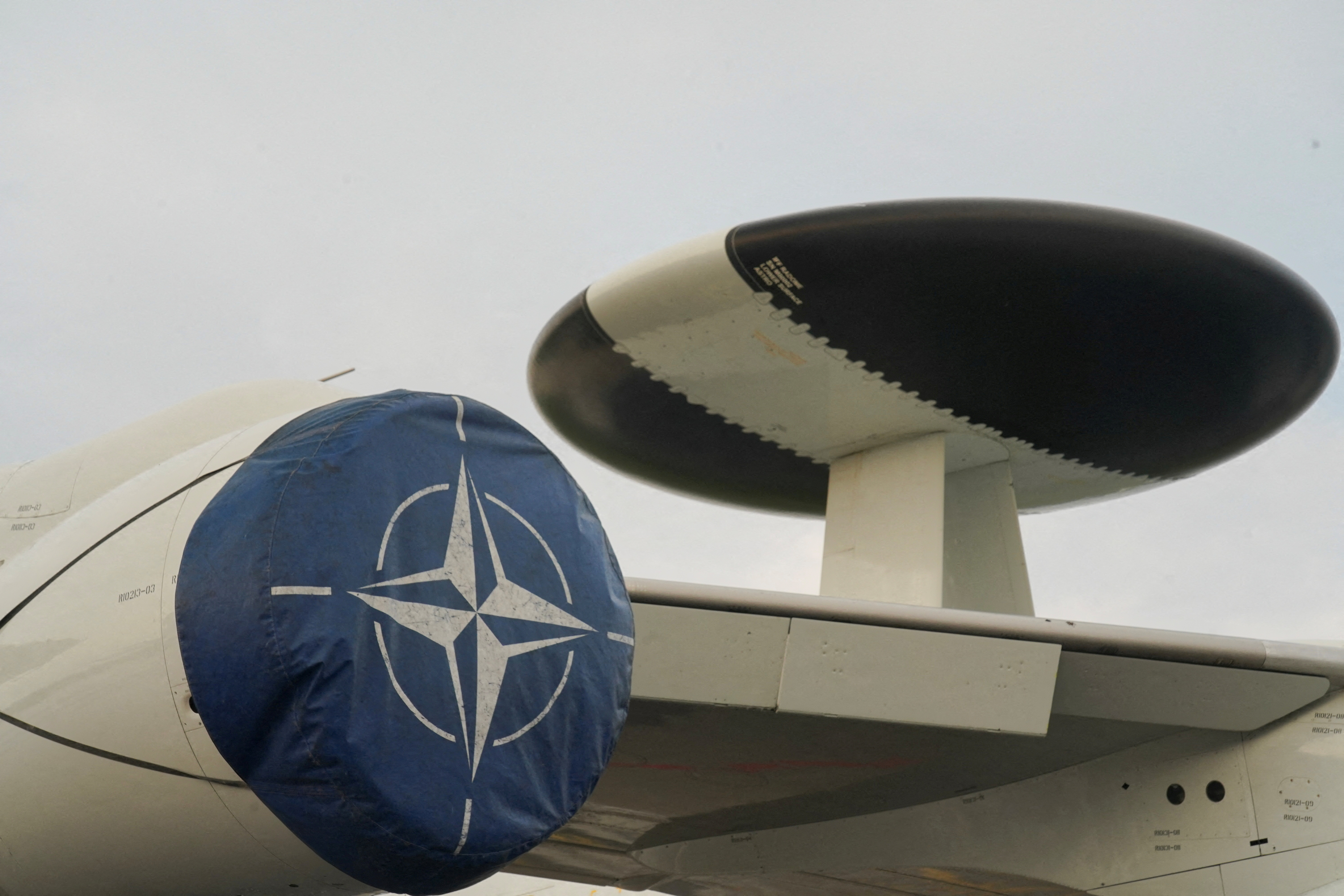 FILE PHOTO: Airborne Warning and Control System (AWACS) surveillance planes deployed to Lithuania