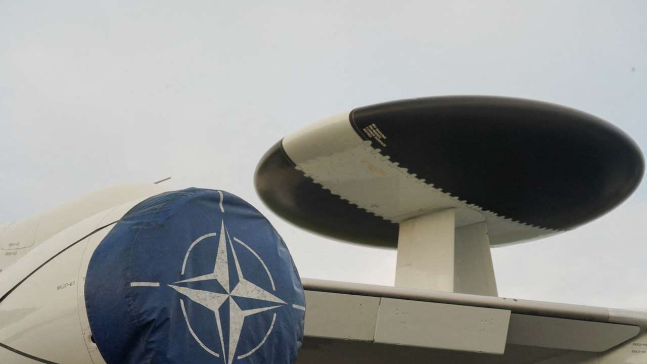 FILE PHOTO: Airborne Warning and Control System (AWACS) surveillance planes deployed to Lithuania