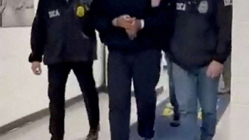 Venezuela's President Nicolas Maduro at the offices of the U.S. Drug Enforcement Administration (DEA) in New York