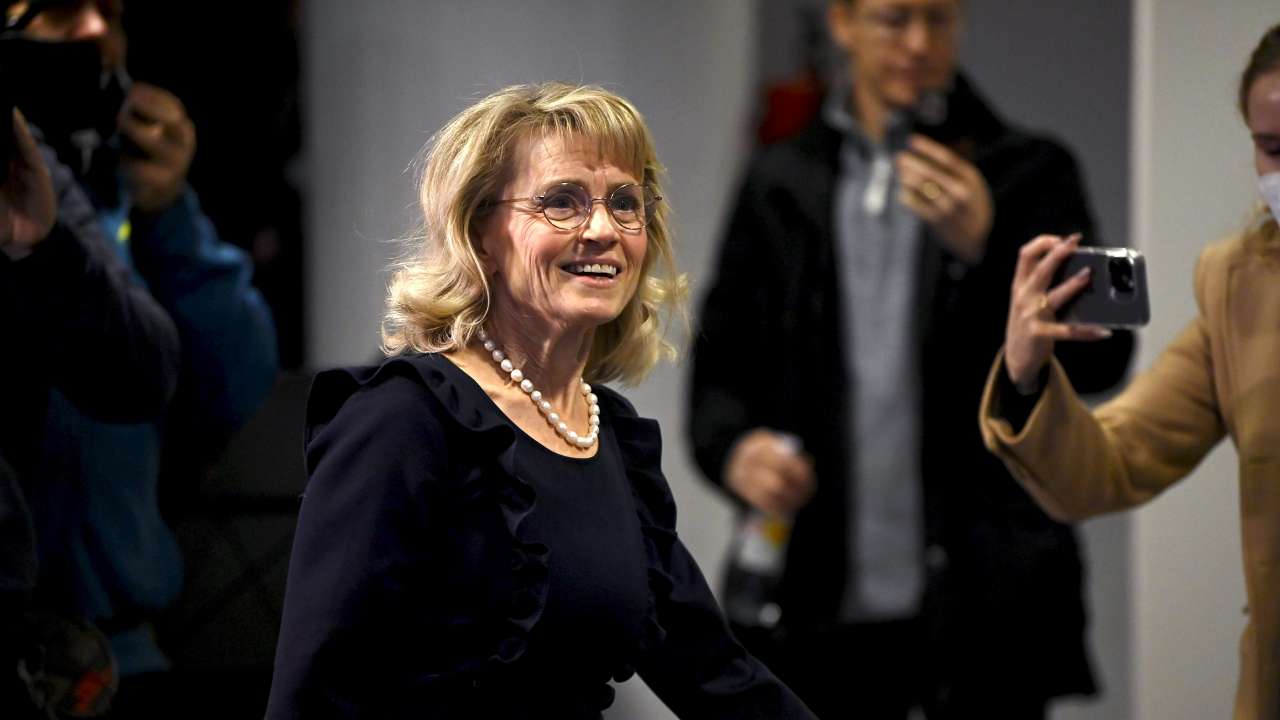 Finnish Member of Parliament Paivi Rasanen attends a court session in Helsinki