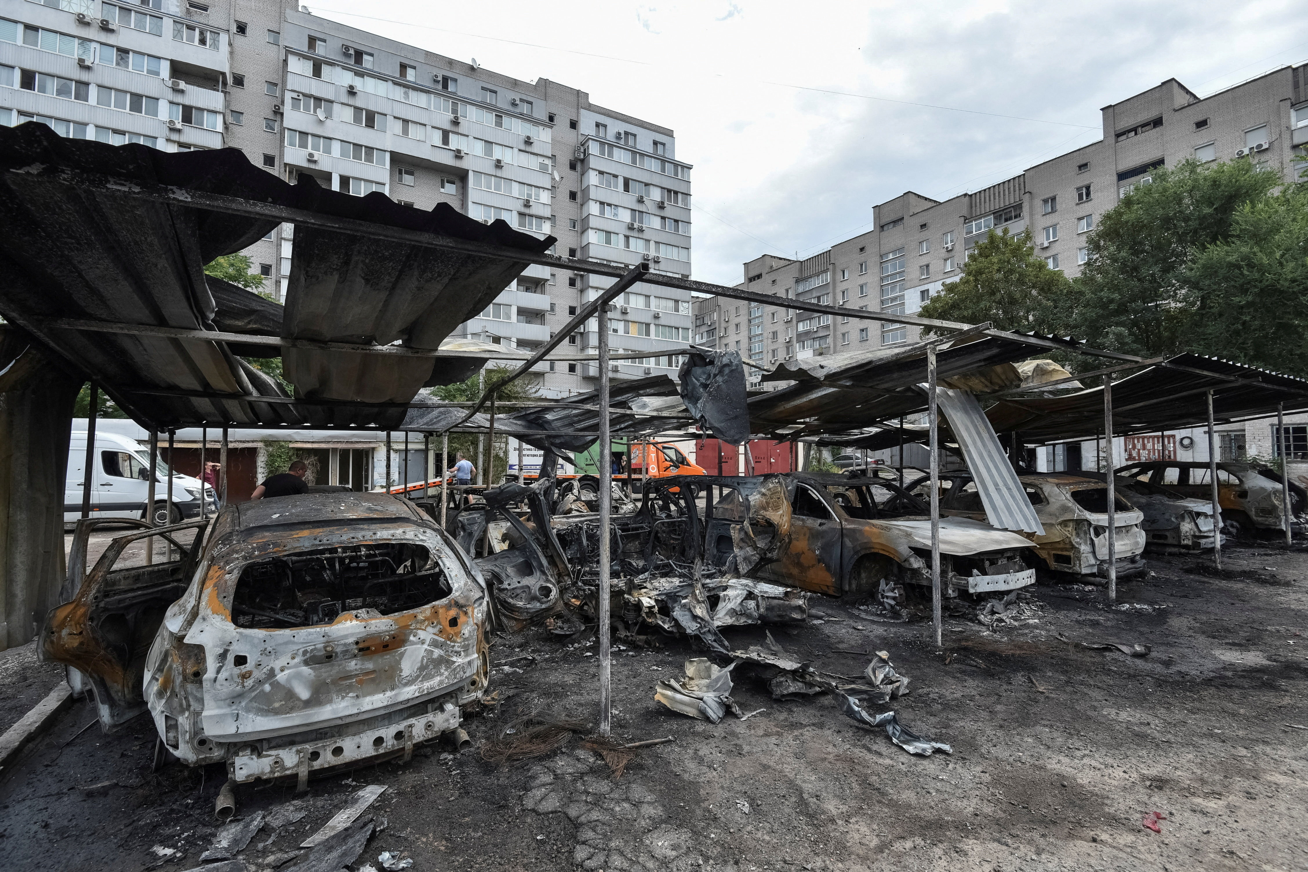Aftermath of a Russian drone attack in Dnipro
