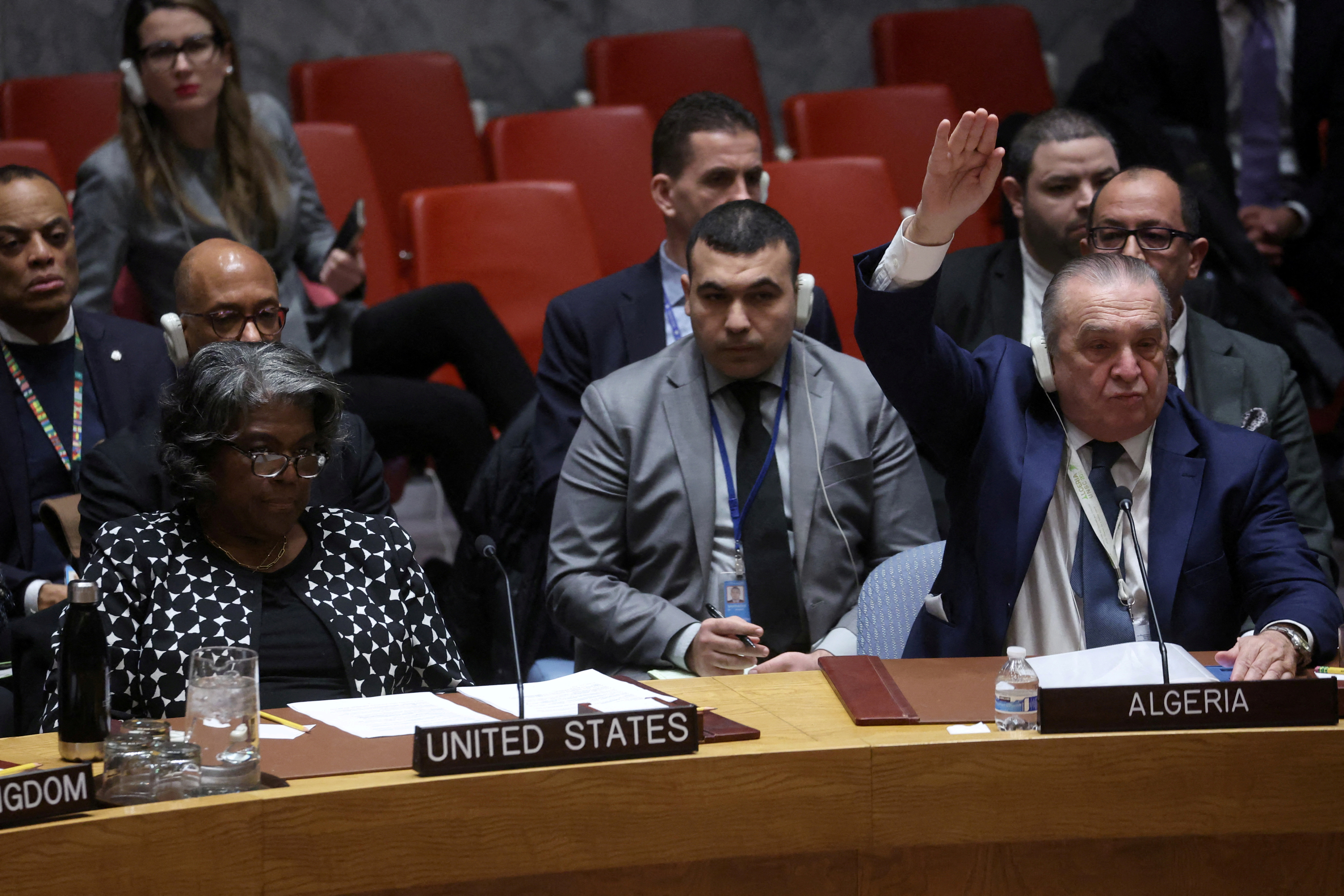 Vote on U.N. Security Council resolution to demand an immediate humanitarian ceasefire in Gaza in New York